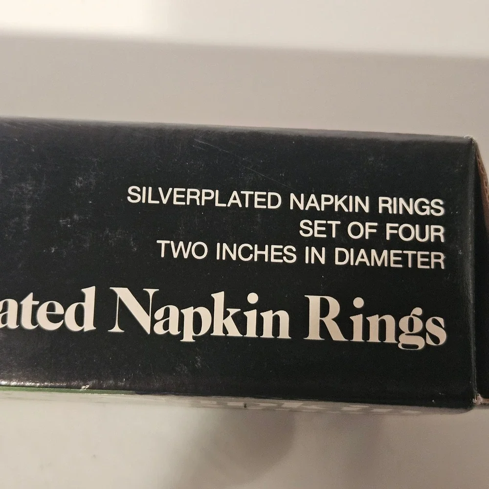 Leonard NWT Napkin Rings Set of 4 Silver Silverplated Vintage 1984 Round No. 308